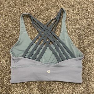 Lululemon Sz 6 Free to be moved bra cascade blue/slate blue EUC